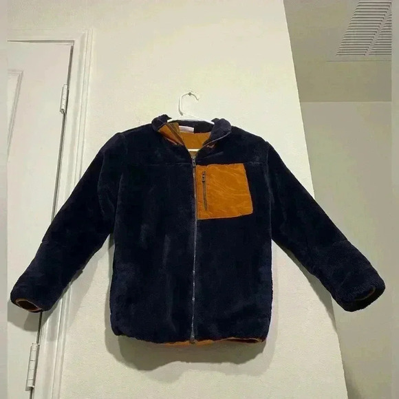 Tommy Bahama Blue and Orange Fleece Zip Up Mock Neck Jacket Boys Size 10 - Picture 2 of 10